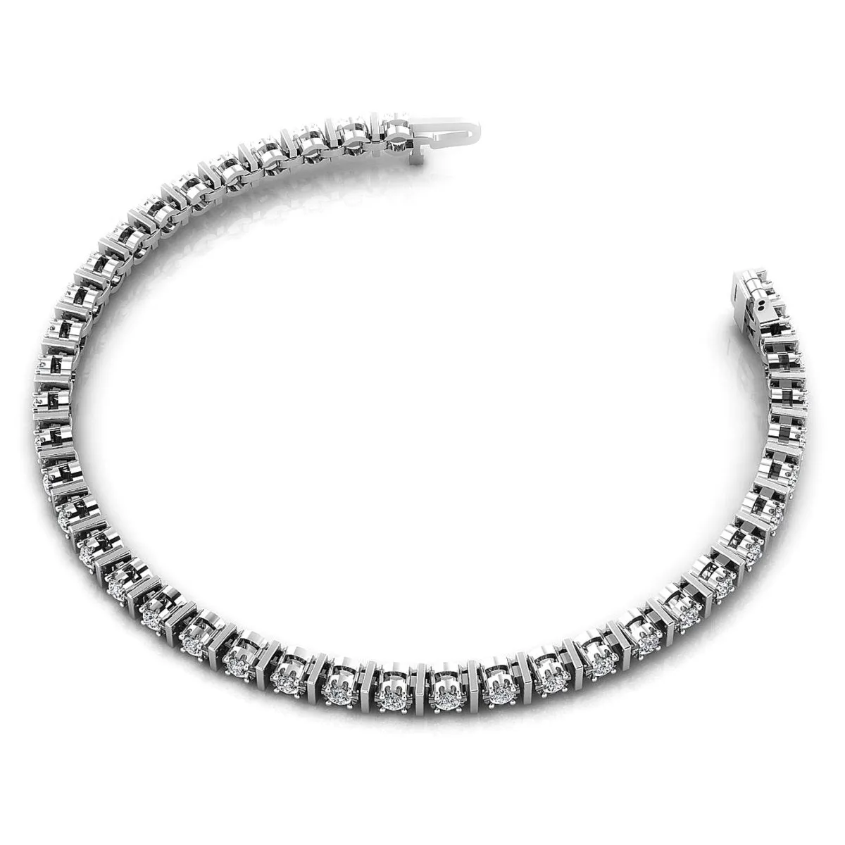 0.50-2.00 CT Round Cut Diamonds - Tennis Bracelet