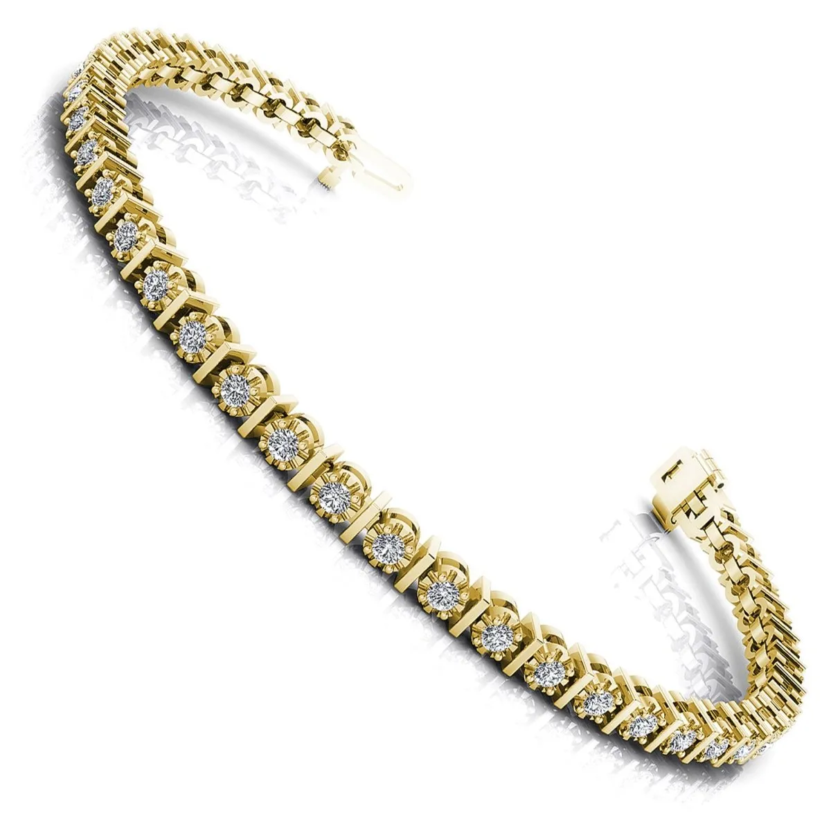 0.50-2.00 CT Round Cut Diamonds - Tennis Bracelet