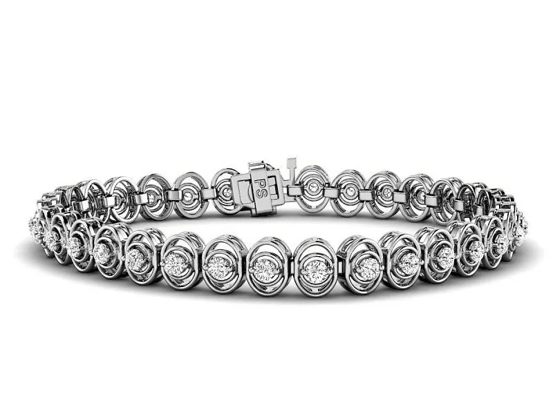 1.00-3.15 CT Round Cut Lab Grown Diamonds - Tennis Bracelet