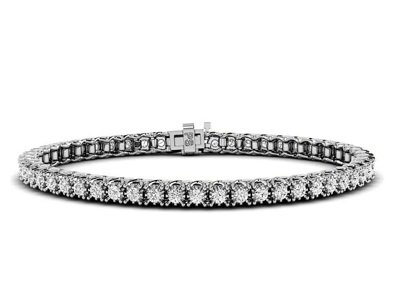 1.00-4.00 CT Round Cut Lab Grown Diamonds - Tennis Bracelet