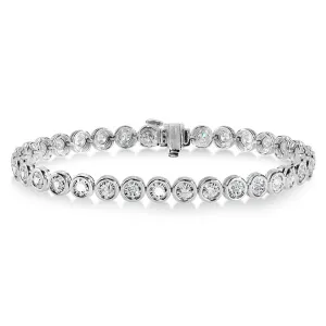 14K BEZELED DIAMOND STAR TENNIS BRACELET