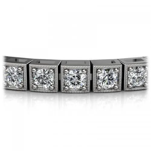 1.50-4.00 CT Round Cut Diamonds - Tennis Bracelet