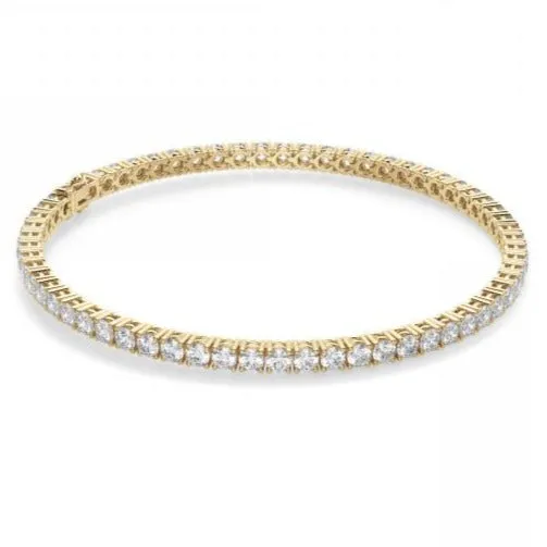 18k Yellow Gold Plate Tennis Bracelet 6 CTW Round Shape Created Moissanite