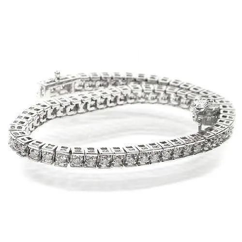 2.00-4.00 CT Round Cut Diamonds - Tennis Bracelet