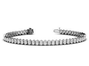 2.00-6.00 CT Round Cut Lab Grown Diamonds - Tennis Bracelet