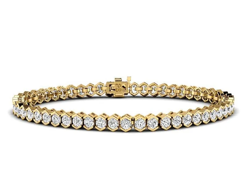 2.00-6.00 CT Round Cut Lab Grown Diamonds - Tennis Bracelet