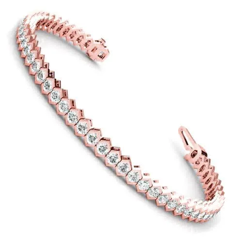 2.00-7.00 CT Round Cut Diamonds - Tennis Bracelet