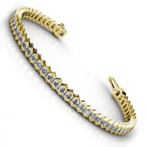 2.00-7.00 CT Round Cut Diamonds - Tennis Bracelet