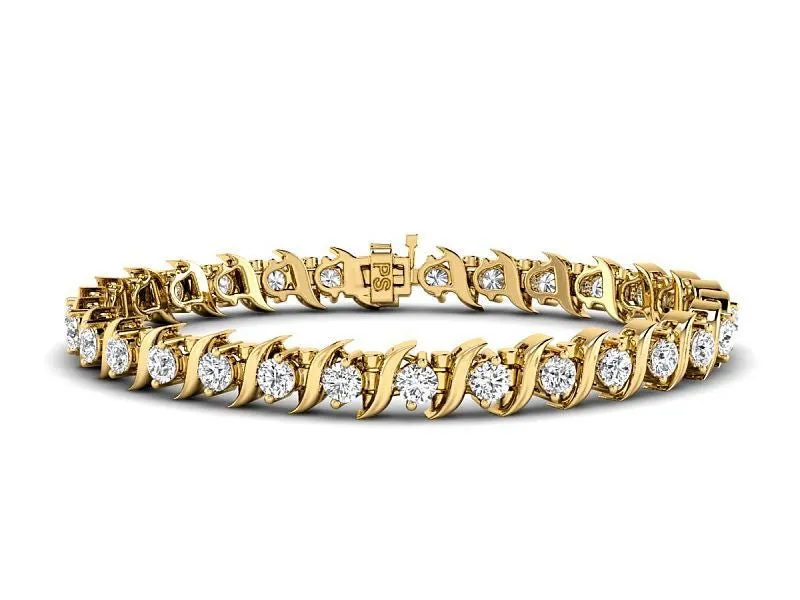 2.00-9.00 CT Round Cut Lab Grown Diamonds - Tennis Bracelet