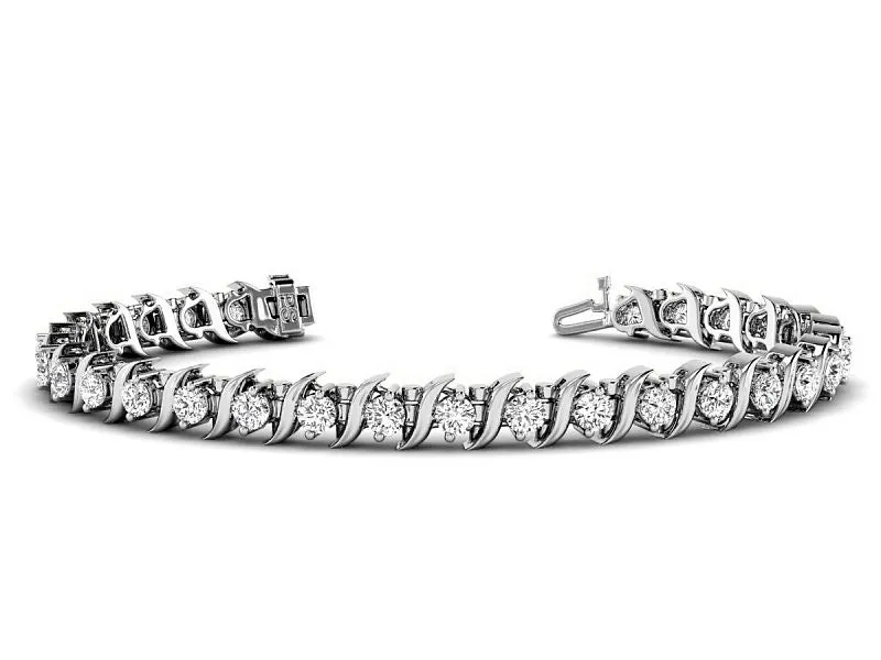 2.00-9.00 CT Round Cut Lab Grown Diamonds - Tennis Bracelet