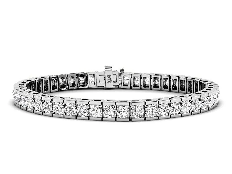 2.50-10.50 CT Round Cut Lab Grown Diamonds - Tennis Bracelet