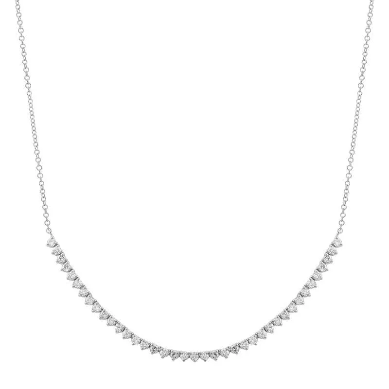 3 Prong Diamond Tennis Chain Necklace