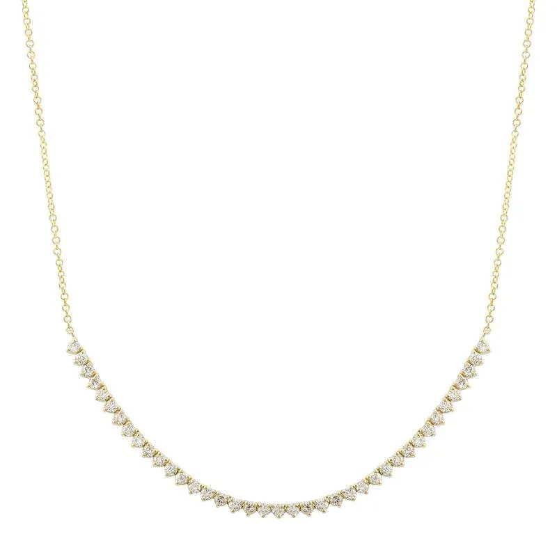 3 Prong Diamond Tennis Chain Necklace