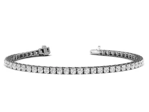 3.00-7.00 CT Round Cut Lab Grown Diamonds - Tennis Bracelet