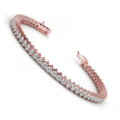 3.00-8.00 CT Round Cut Diamonds - Tennis Bracelet