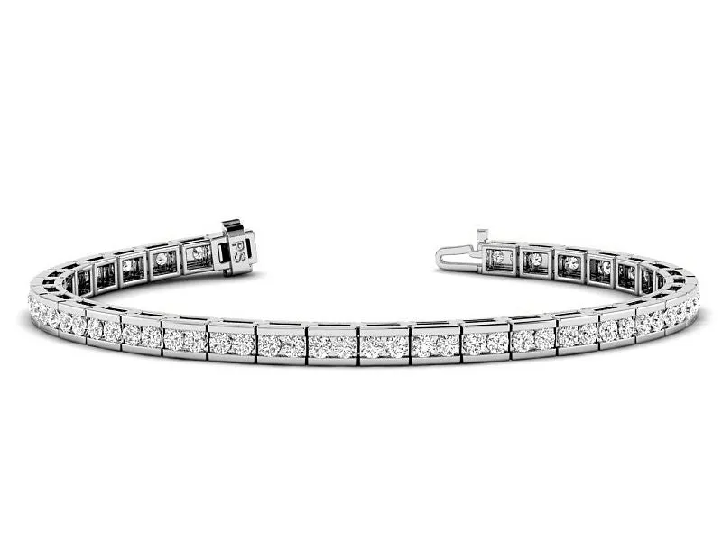 3.50-5.00 CT Round Cut Lab Grown Diamonds - Tennis Bracelet