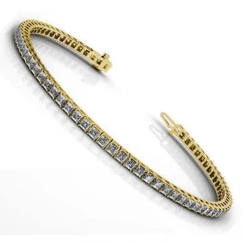 4.00-11.00 CT Princess Cut Diamonds - Tennis Bracelet