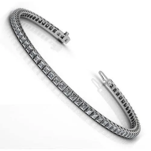 4.00-11.00 CT Princess Cut Diamonds - Tennis Bracelet