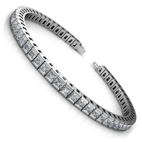 4.00-14.00 CT Princess Cut Diamonds - Tennis Bracelet