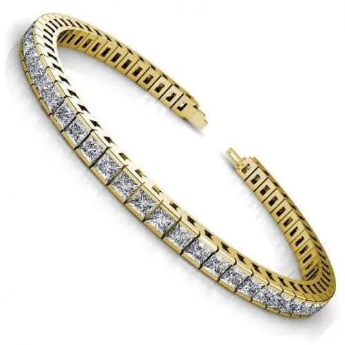 4.00-14.00 CT Princess Cut Diamonds - Tennis Bracelet