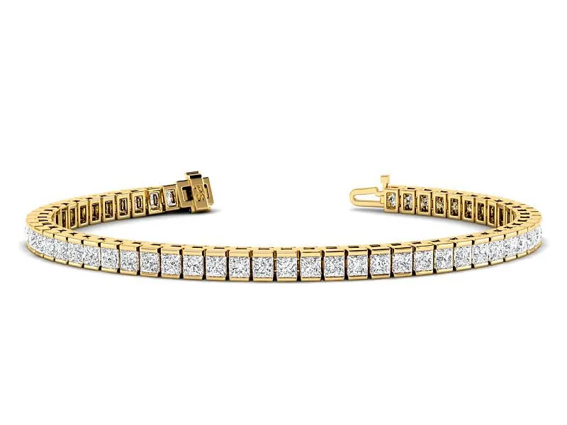 4.00-14.50 CT Princess Cut Diamonds - Tennis Bracelet