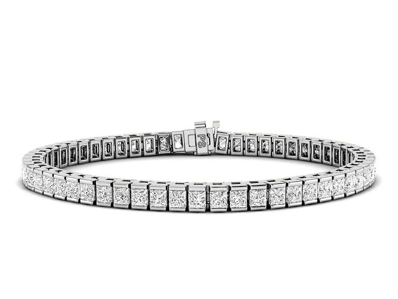 4.00-14.50 CT Princess Cut Diamonds - Tennis Bracelet