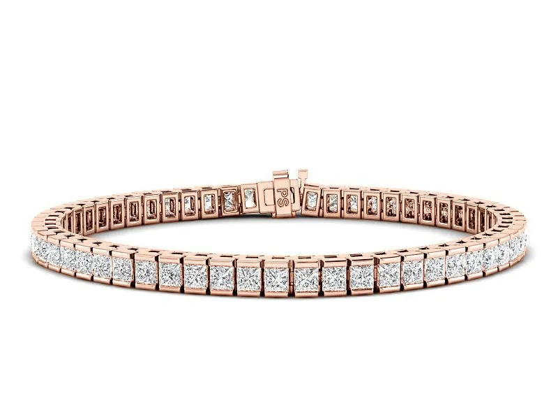 4.00-14.50 CT Princess Cut Diamonds - Tennis Bracelet