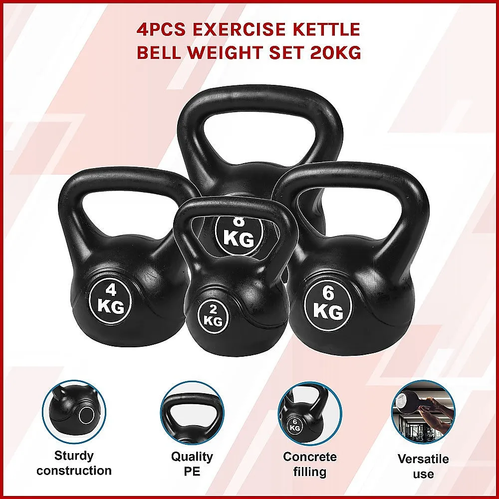 4pcs Black Kettlebell Weight Set 2-8kg