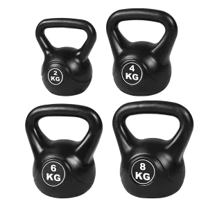 4pcs Black Kettlebell Weight Set 2-8kg