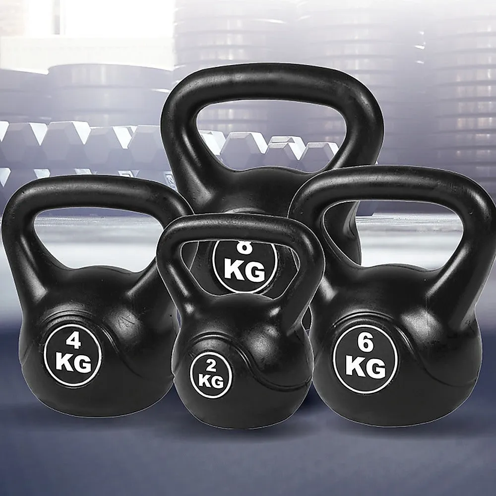 4pcs Black Kettlebell Weight Set 2-8kg