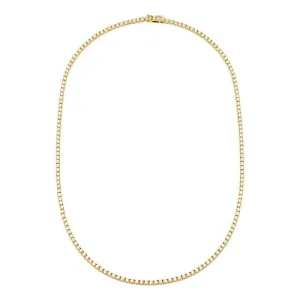 5 Carat Classic Yellow Gold Diamond Tennis Necklace