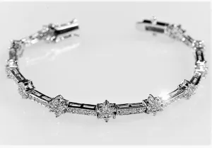 Adeline Floral CZ Tennis Bracelet - 7.25in