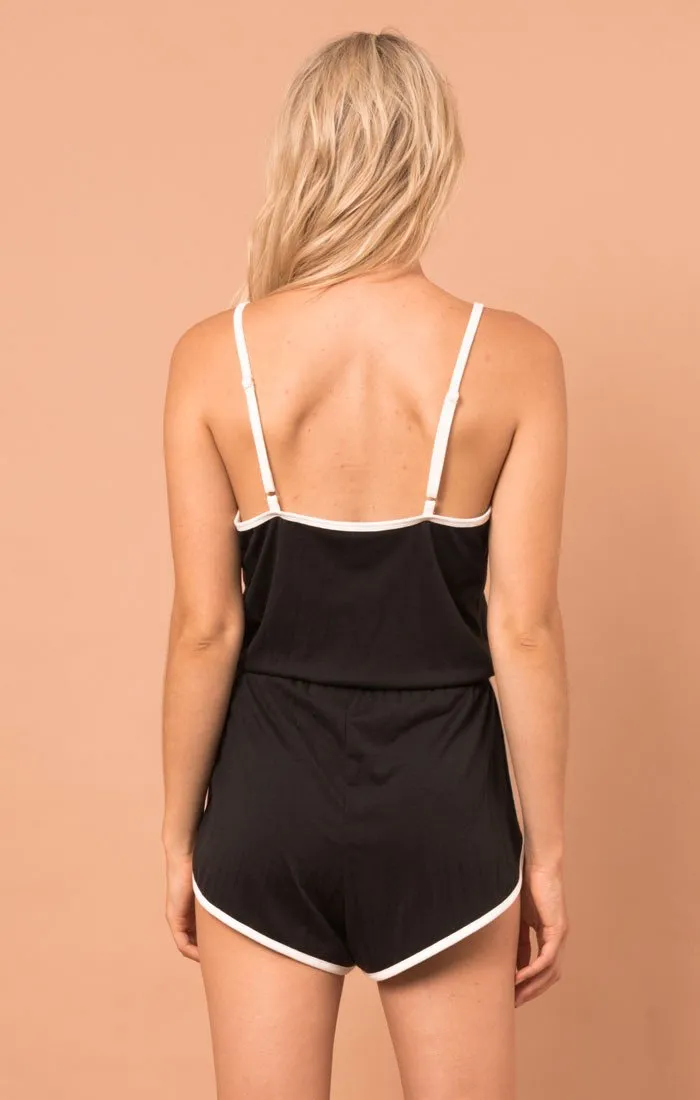 Afends Womens Tennis - Black - Playsuit