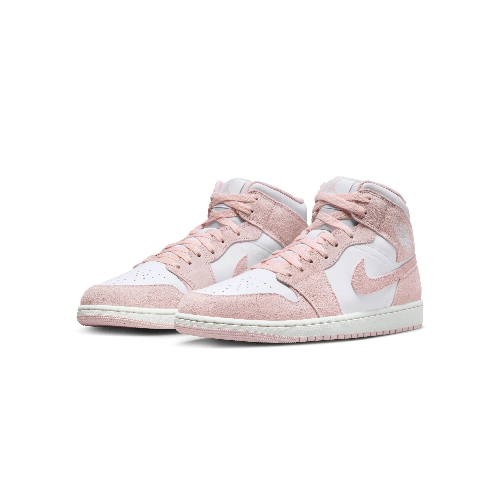 Air Jordan Mens 1 Mid SE "Pink Suede" Shoes