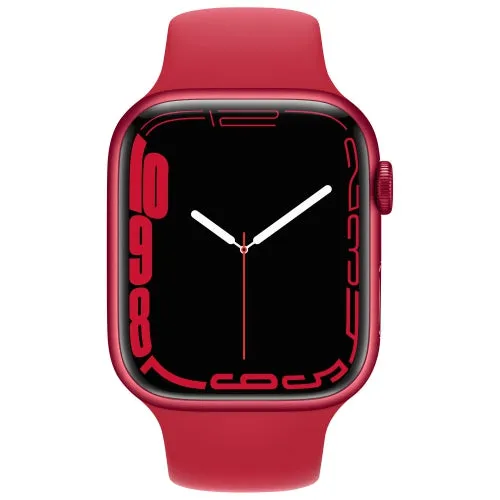 Apple Watch Series 7 (GPS) 45mm RED Aluminum Case with RED Sport Band ( MKN93LL )