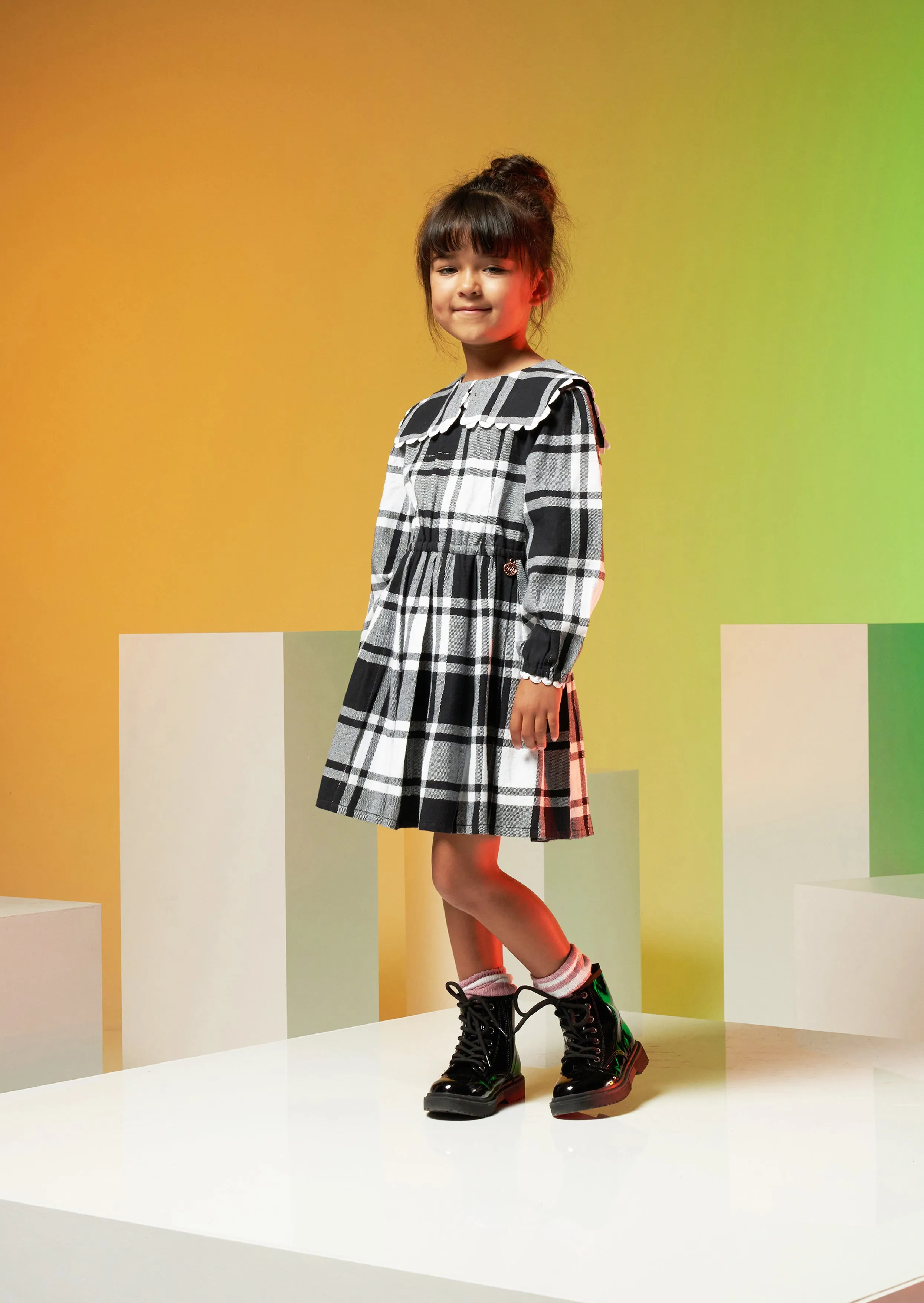 Ashley Collared Check Dress