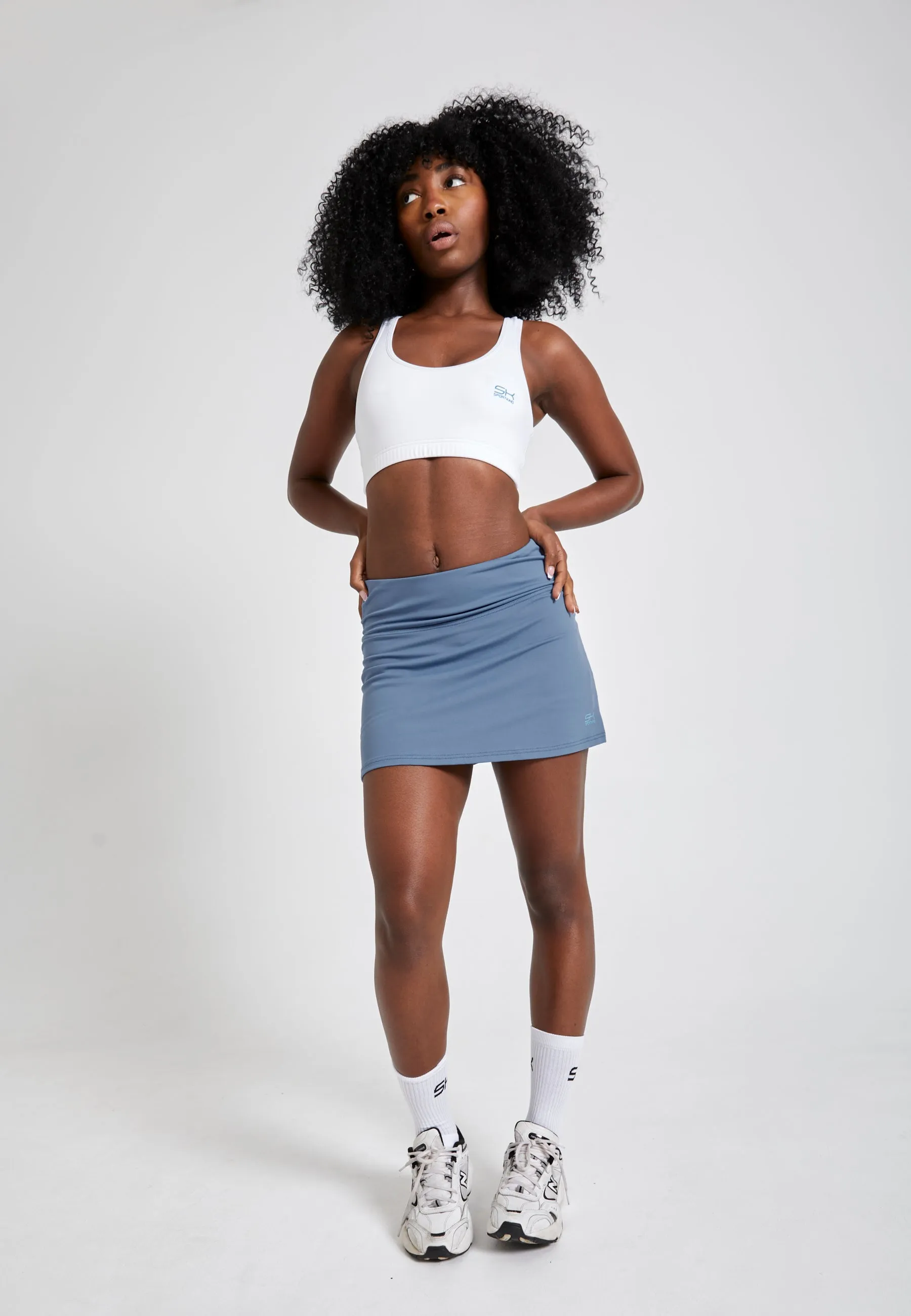 Basic tennis skirt / skort, grey blue