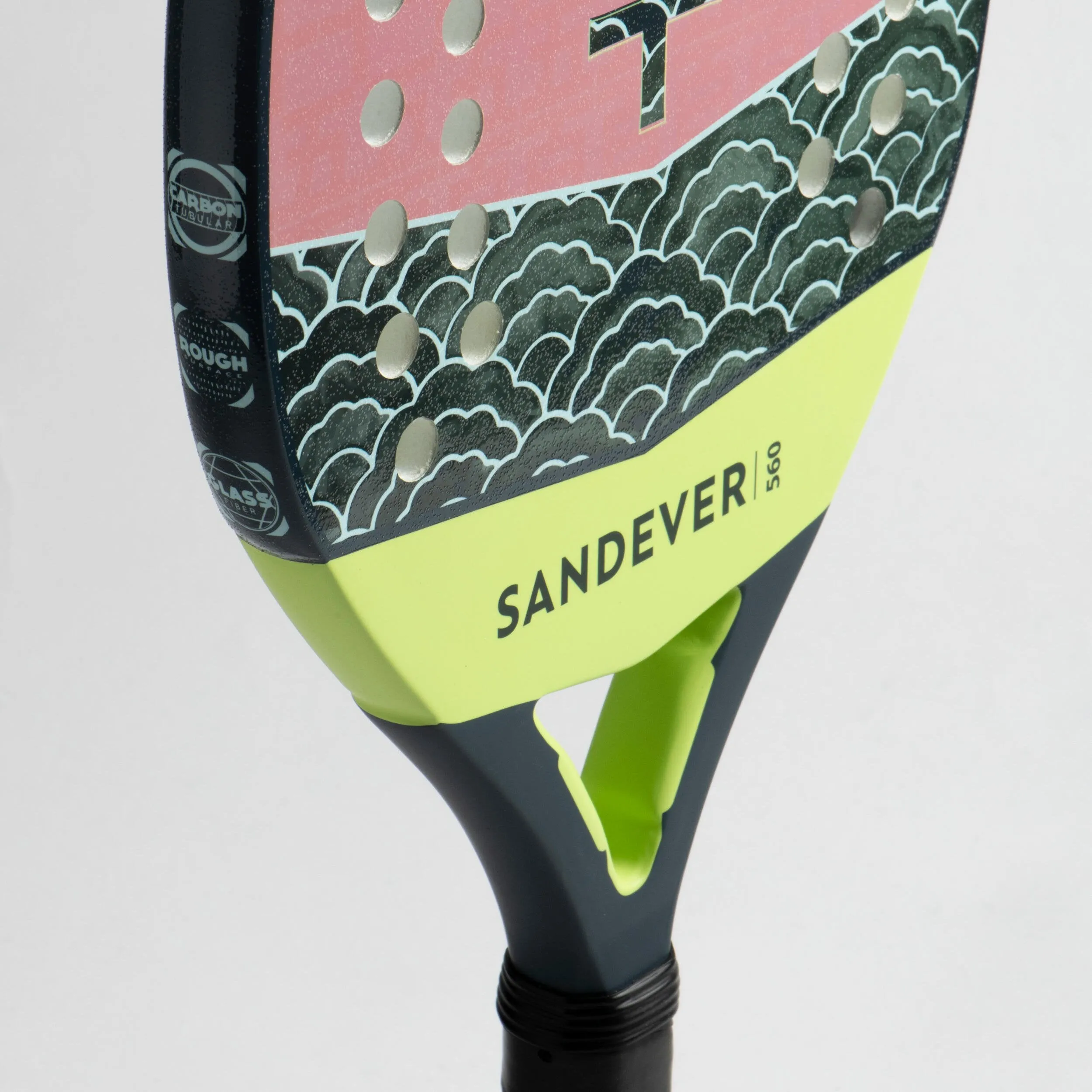 Beach tennis racket BTR560 OR pink SANDEVER, light pink/lime green