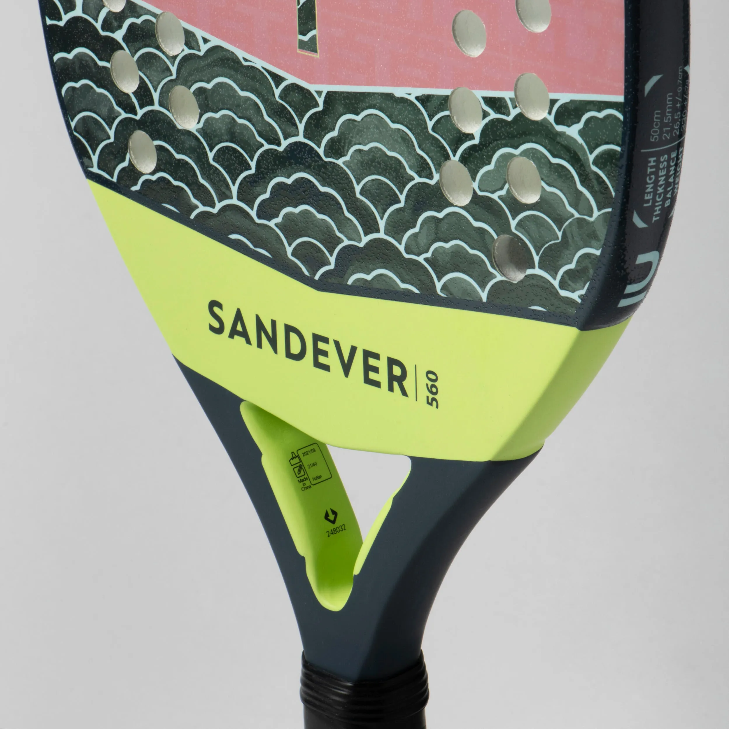 Beach tennis racket BTR560 OR pink SANDEVER, light pink/lime green