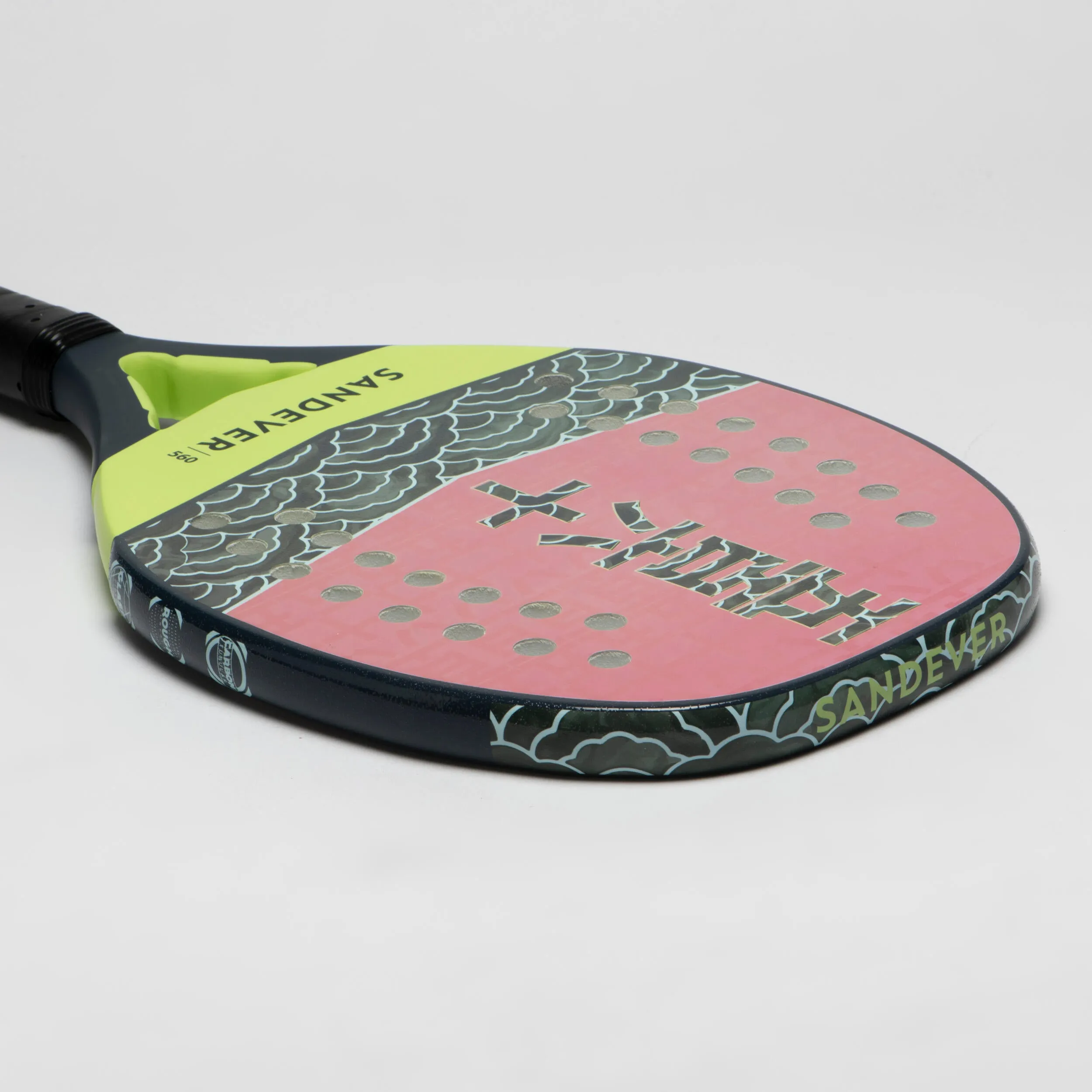 Beach tennis racket BTR560 OR pink SANDEVER, light pink/lime green