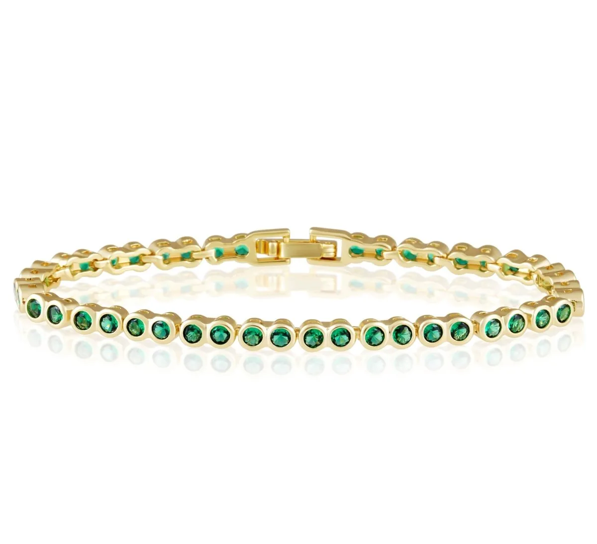 Bezel Tennis Bracelet | Emerald