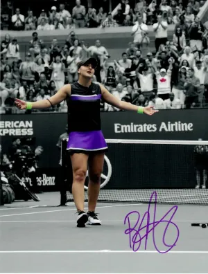 Bianca Andreescu Signed 2019 US Open Tennis Match Point Spotlight 8x10 Photo