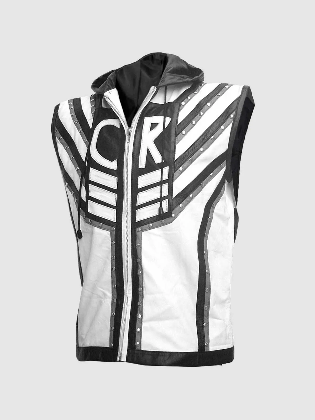 Black & White Leather Vest