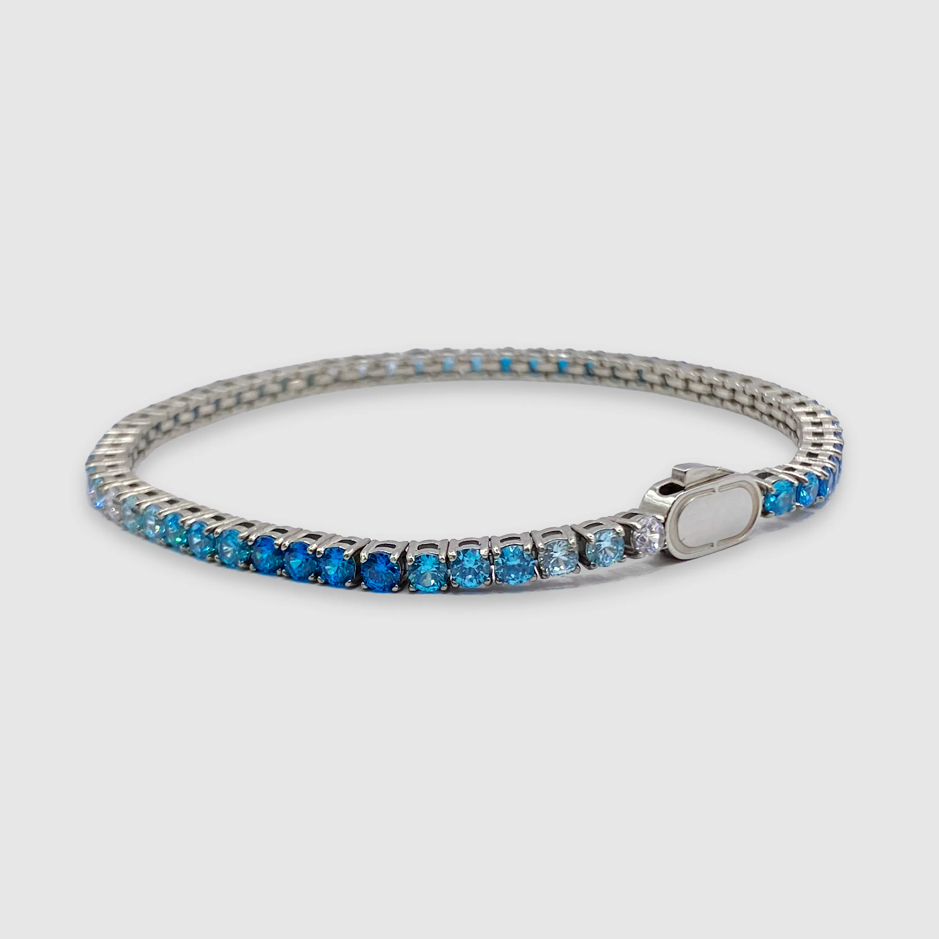 Blue Tennis Bracelet (Silver) 3mm