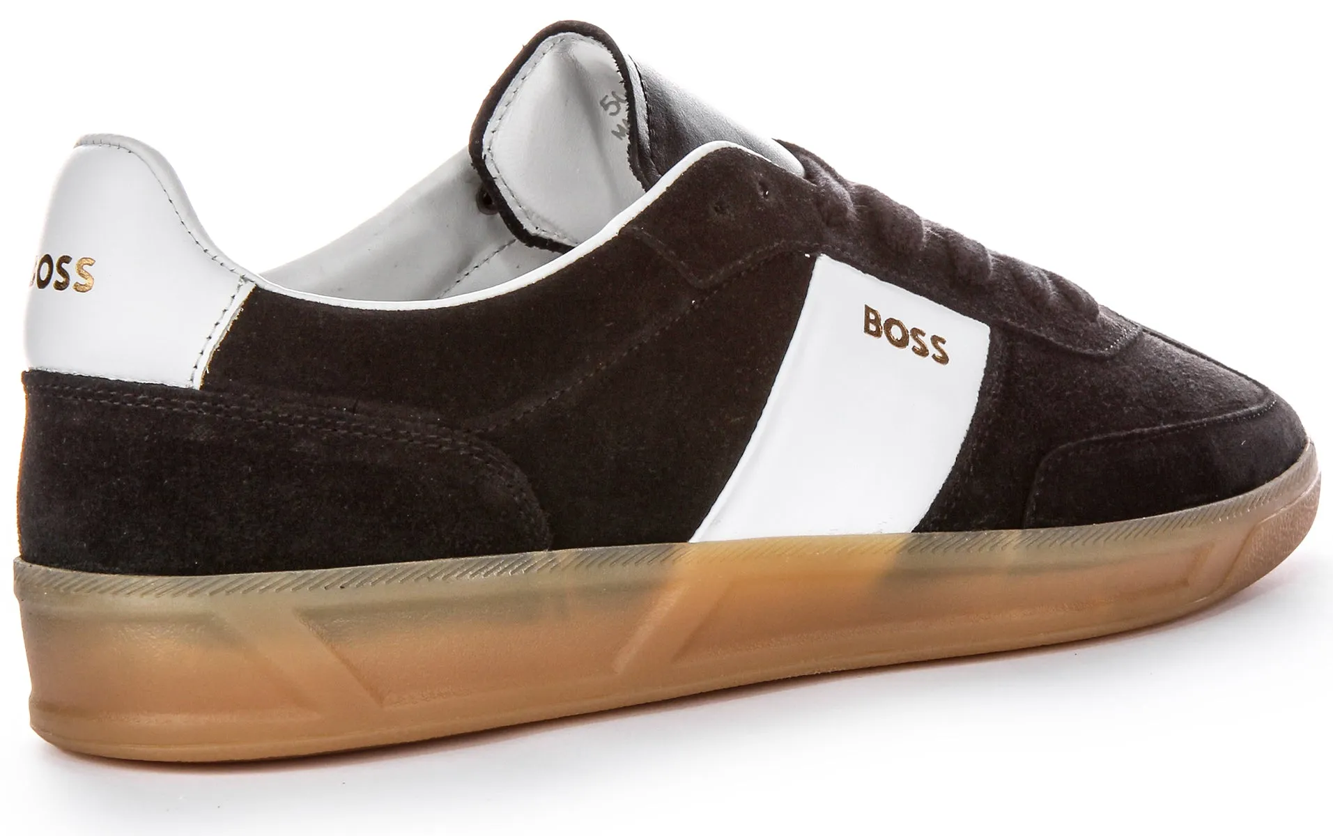 Boss Brandon Tennis Suede In Black White For Men