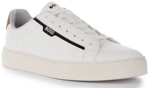 Boss Rhys Tennis Pusdt In White Black For Men