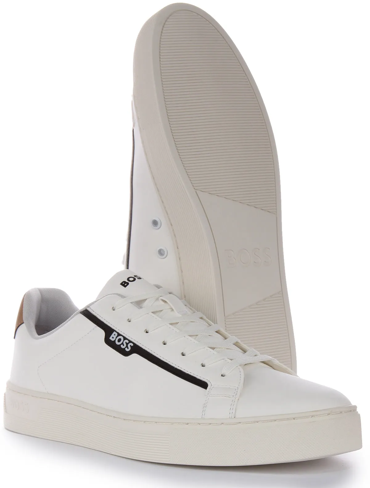 Boss Rhys Tennis Pusdt In White Black For Men