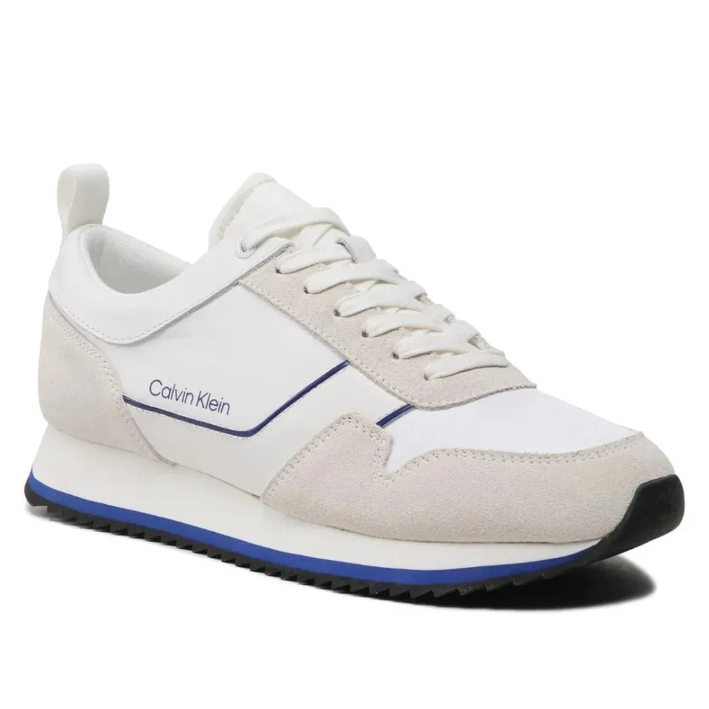 Calvin Klein Low Top Lace Up Mix Trainer HM0HM00985-WHT