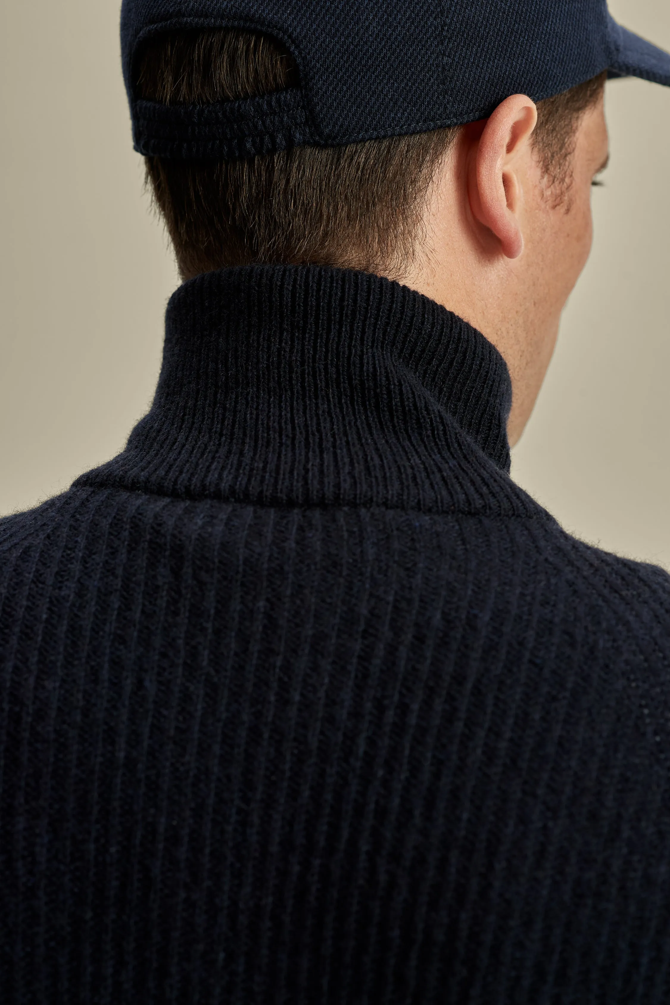 Cashmere Zip-Through Fisherman Rib Sweater