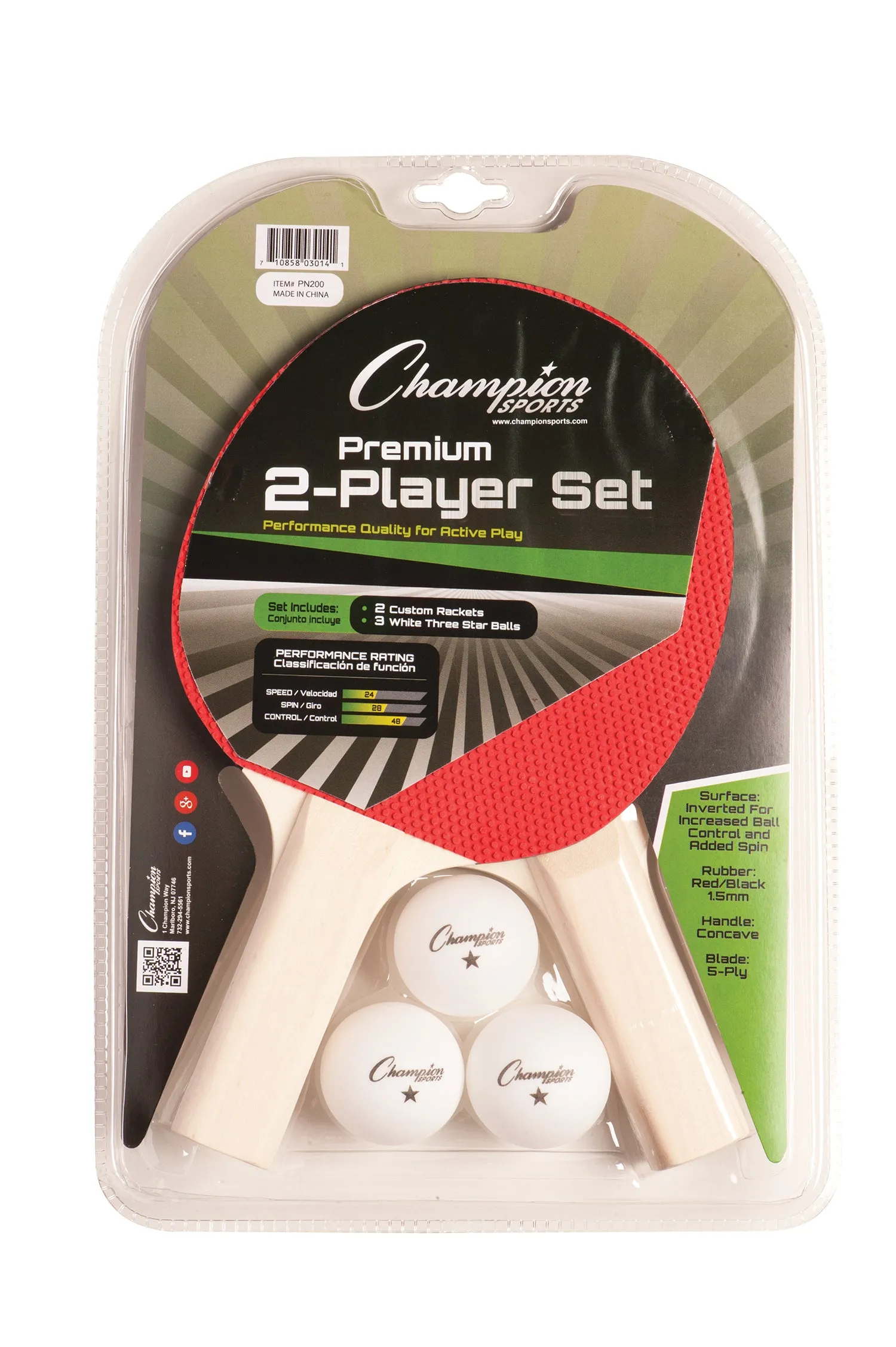 Champion Sports Two Player Table Tennis Set